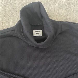 Sunday Best Black Cropped Turtleneck Top